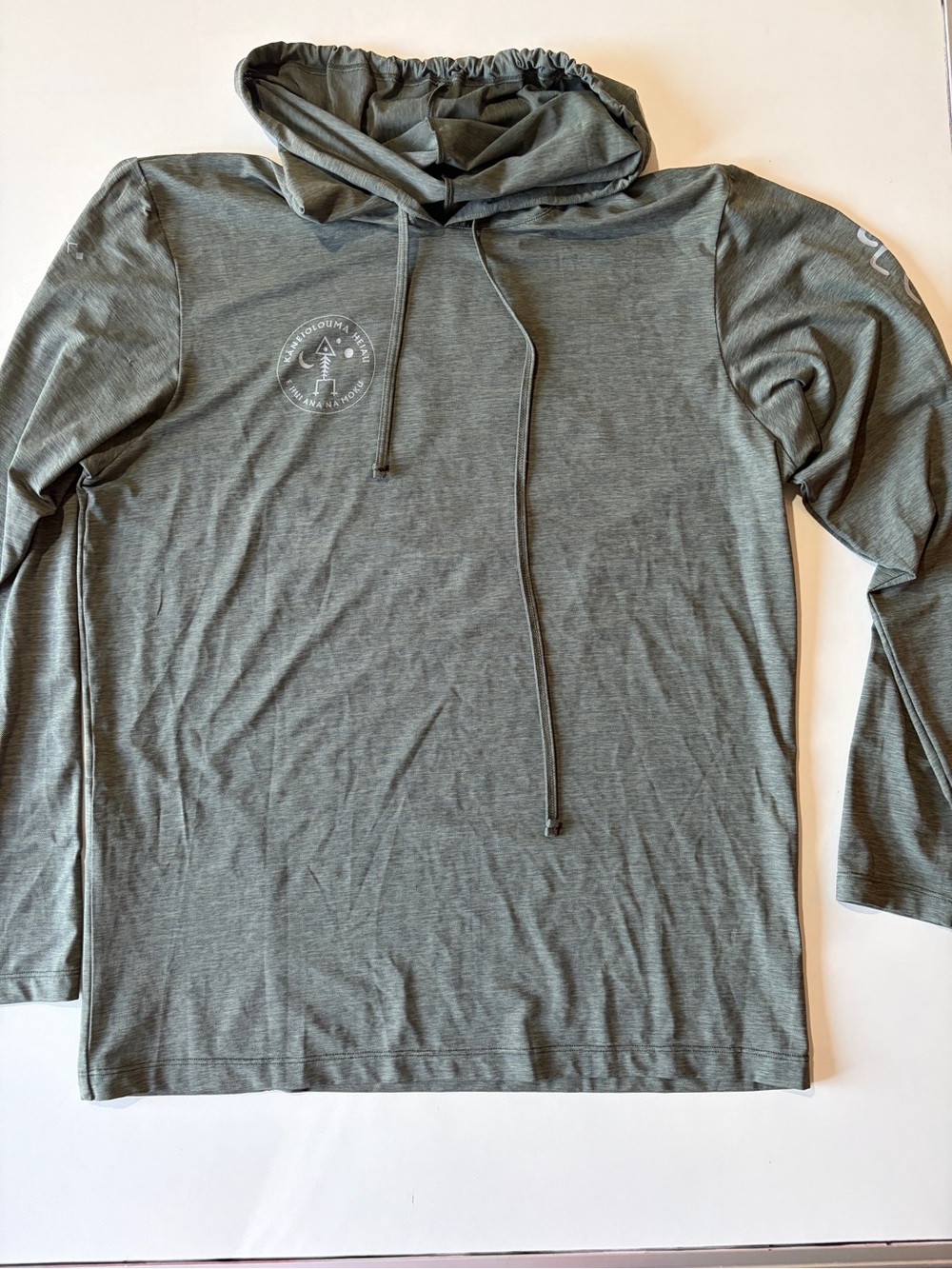 Anetik ultralight outdoor UPF 30+ long sleeve hoodie green gray kaneiolouma med